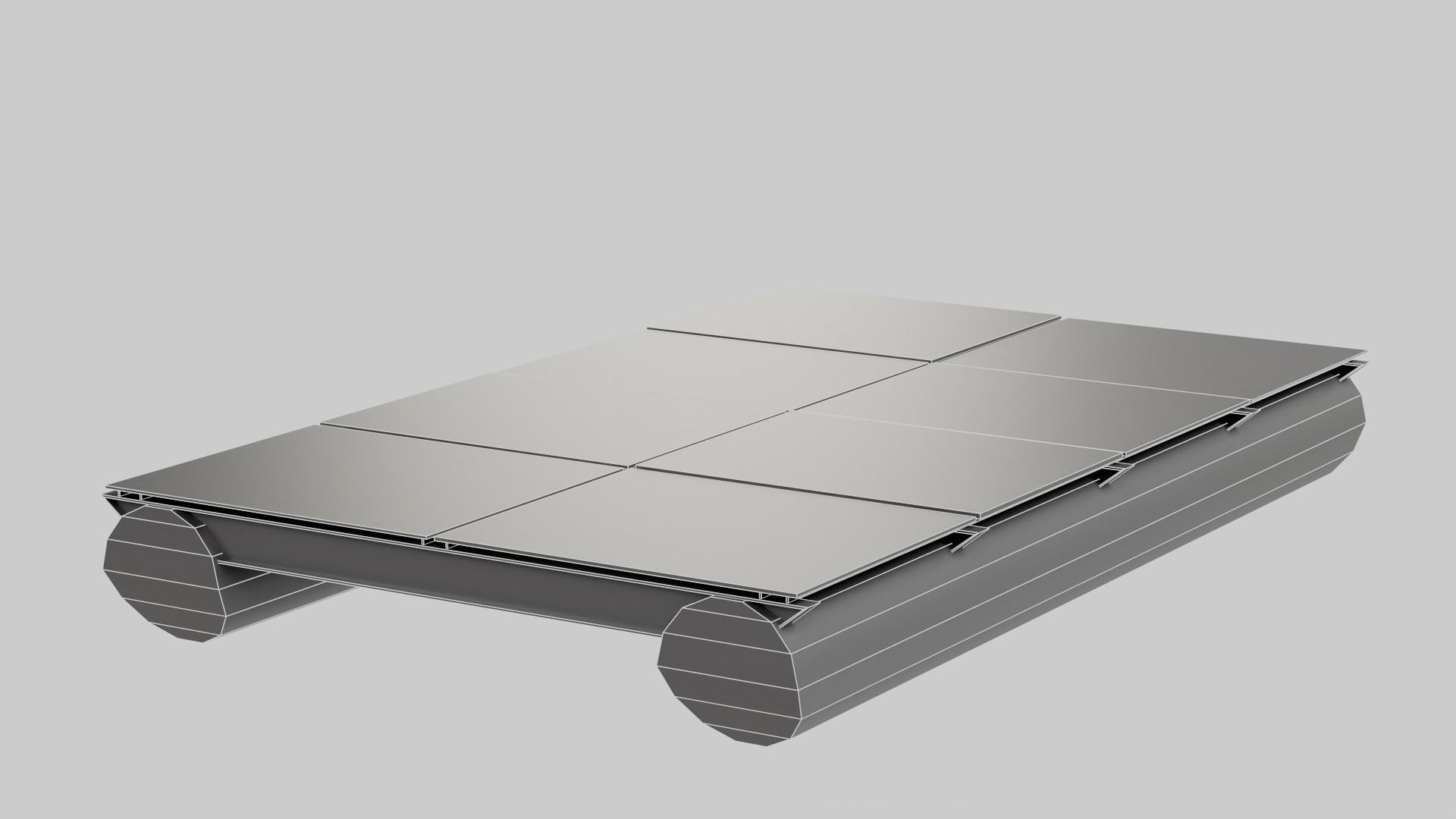 Old metal army floating bridge pontoons da1 Low-poly 3D model_10