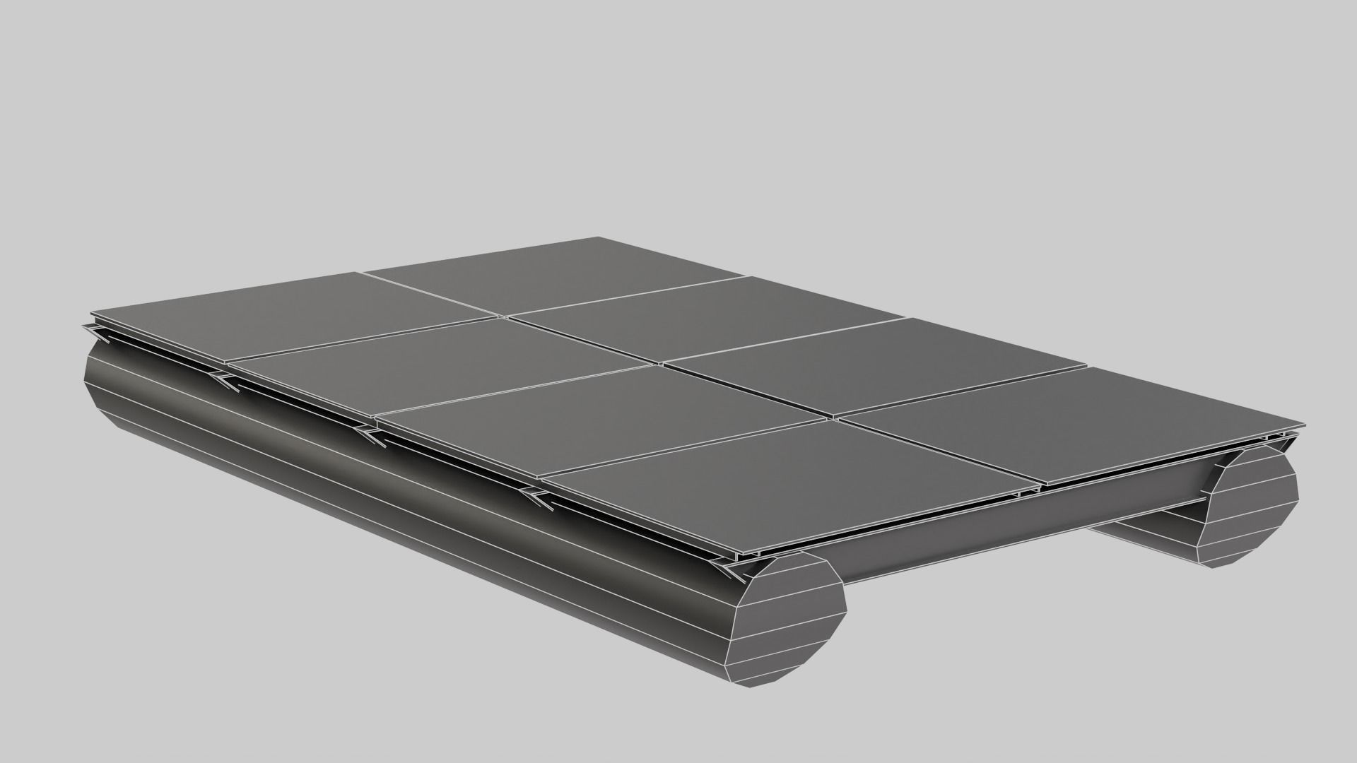 Old metal army floating bridge pontoons da1 Low-poly 3D model_11