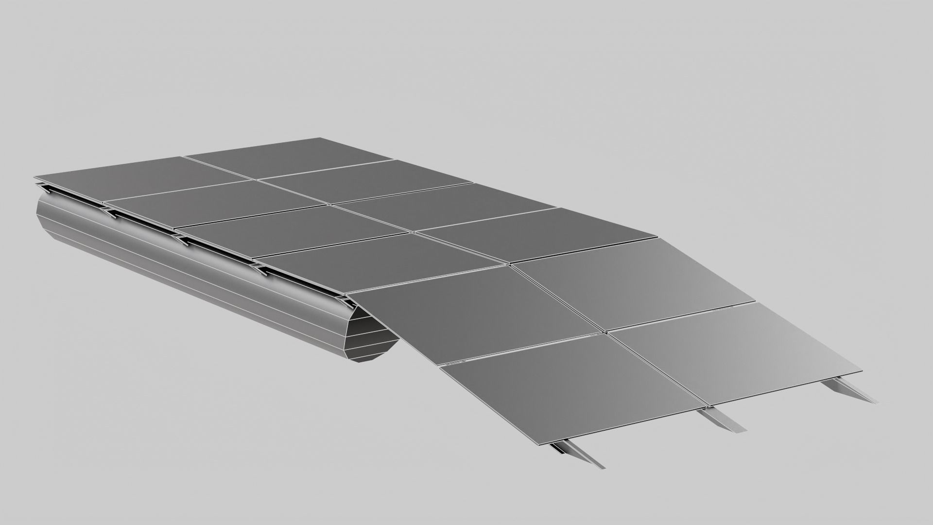 Old metal army floating bridge pontoons da1 Low-poly 3D model_12