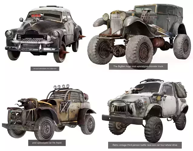 Post-apocalypse car collection with gunholder on it da1 
