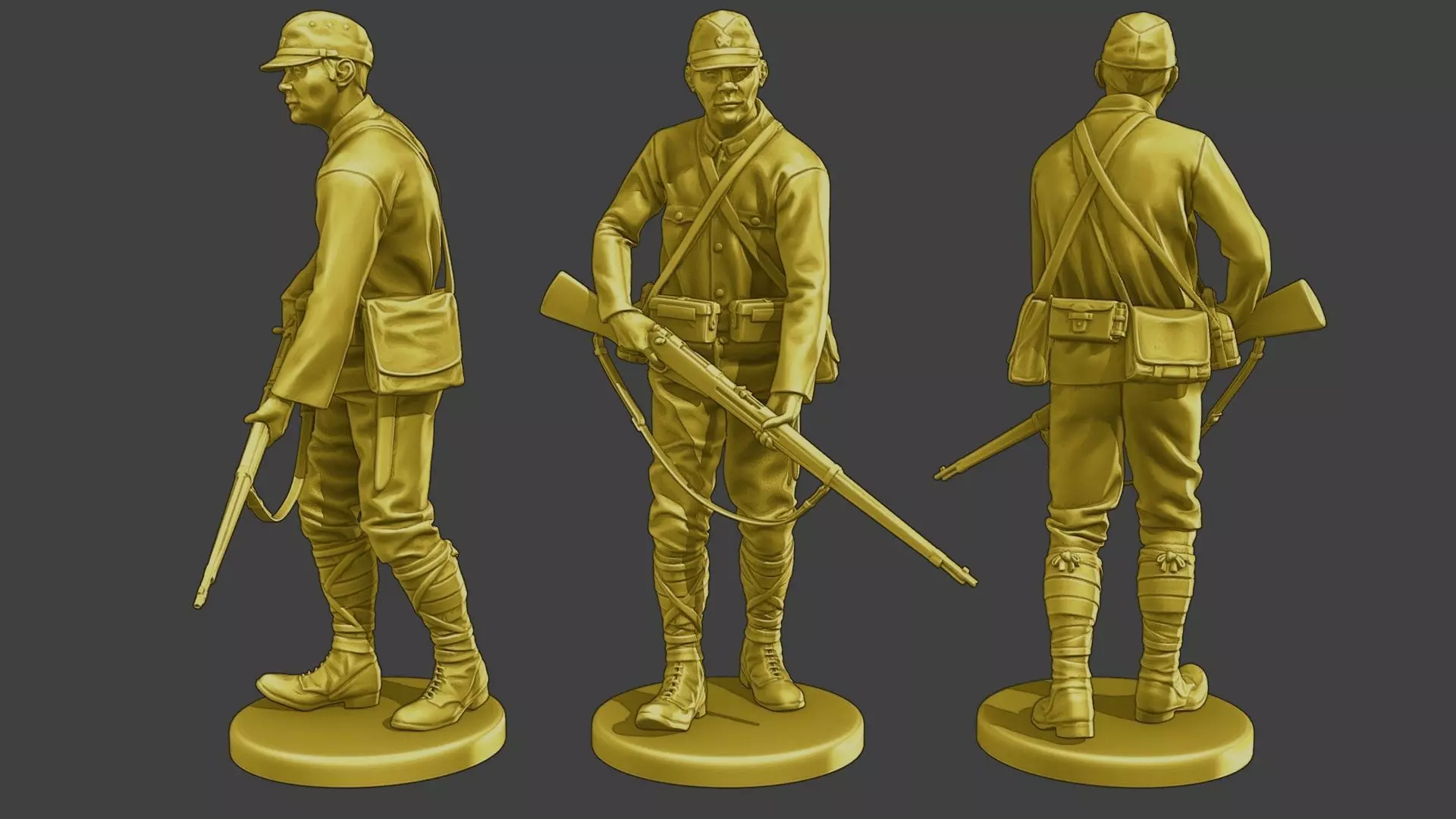 Japanese soldier ww2 Walk J2 3D print model