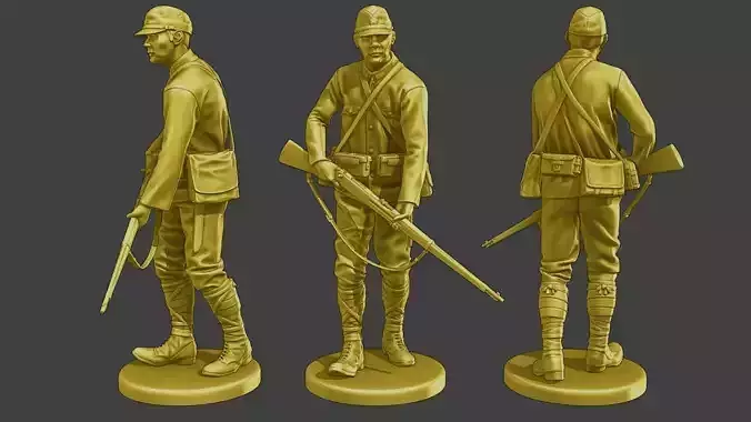 Japanese soldier ww2 Walk J2 3D print model