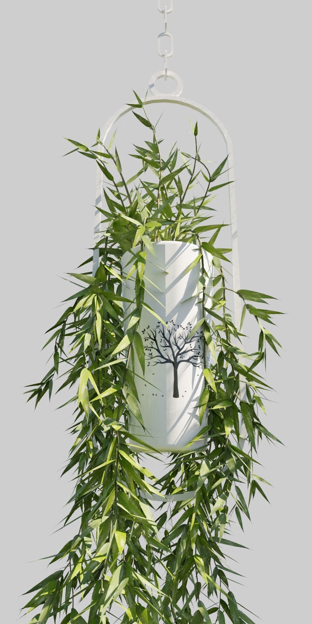 Hanging Pots with Plants Low-poly 3D model_7