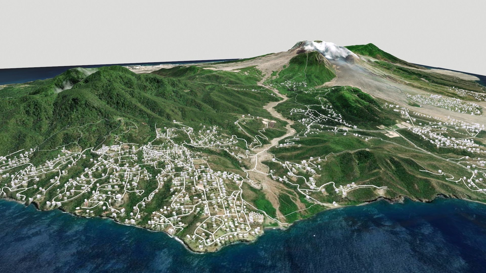 Montserrat  island Caribbean 3D model_2