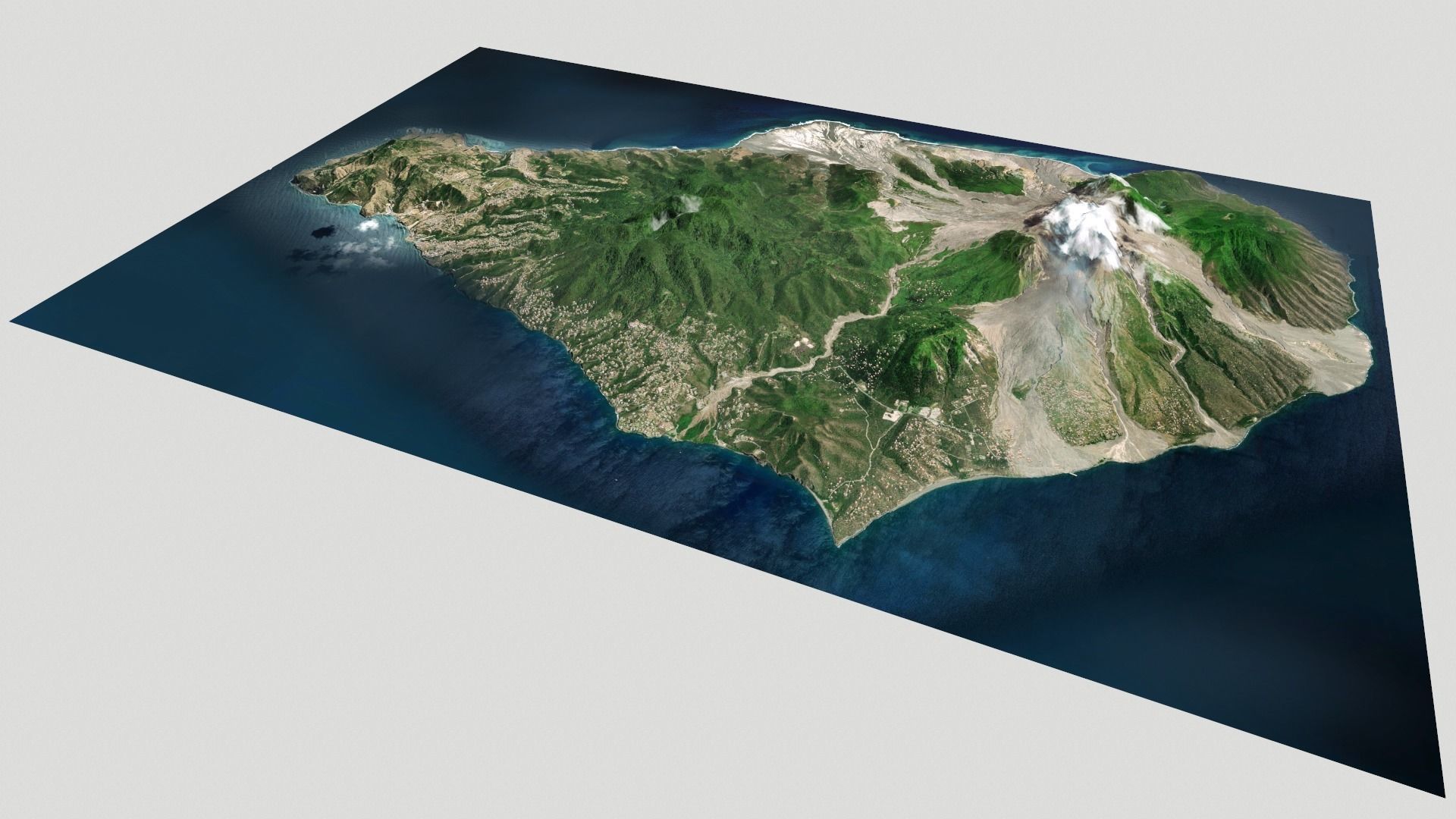 Montserrat  island Caribbean 3D model_6