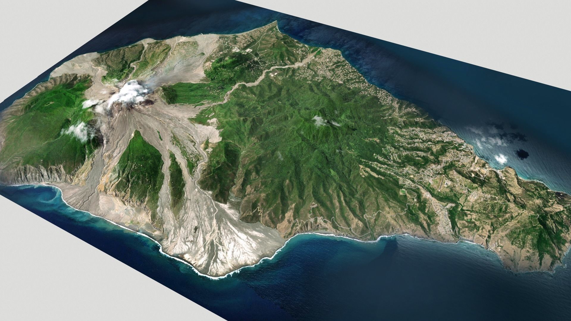 Montserrat  island Caribbean 3D model_3