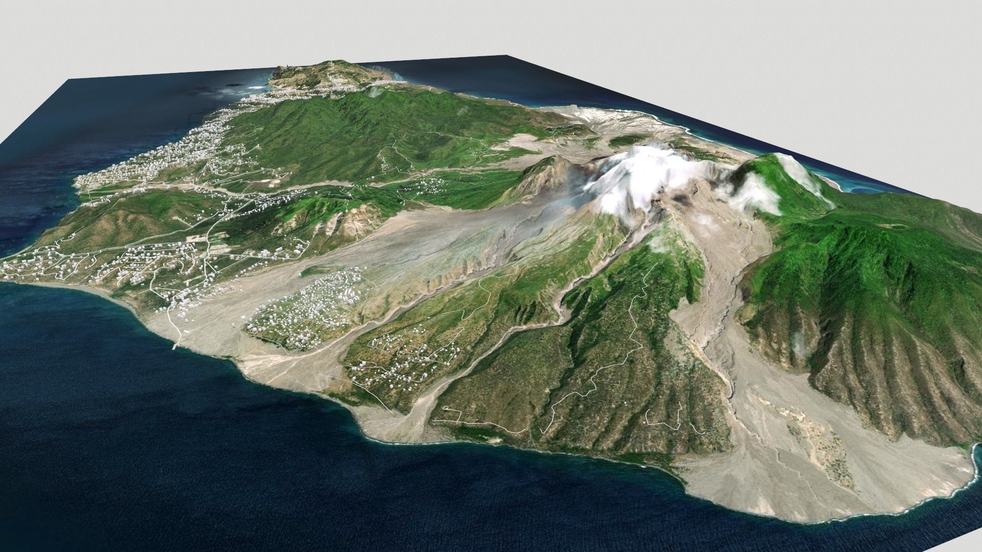 Montserrat  island Caribbean 3D model_7