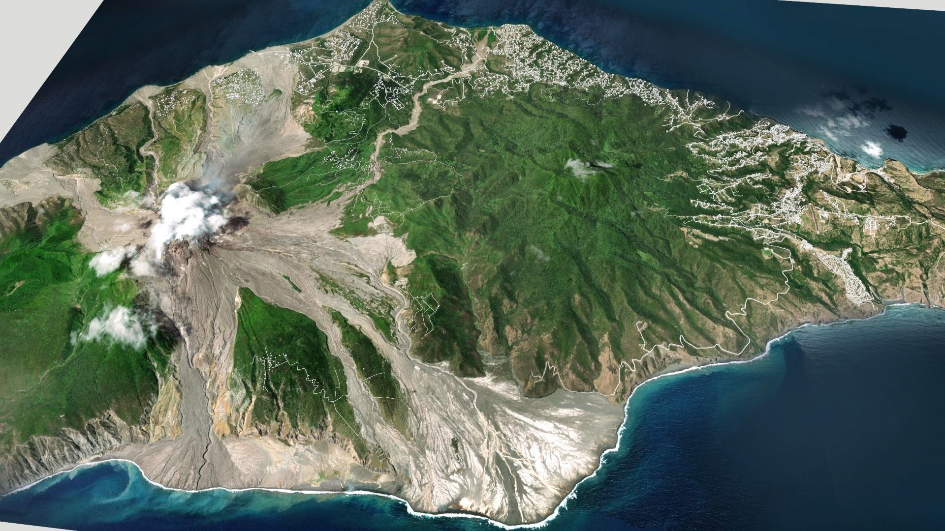 Montserrat  island Caribbean 3D model_8