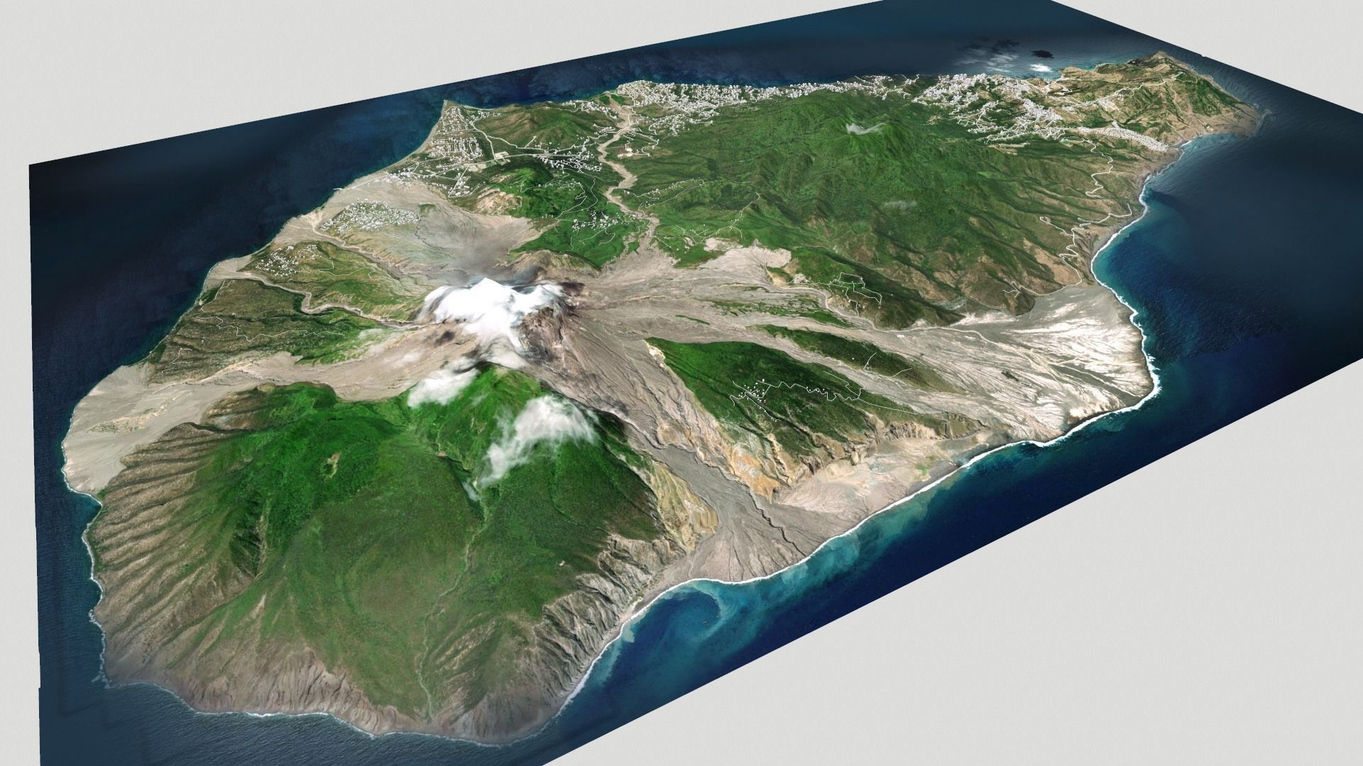 Montserrat  island Caribbean 3D model_4