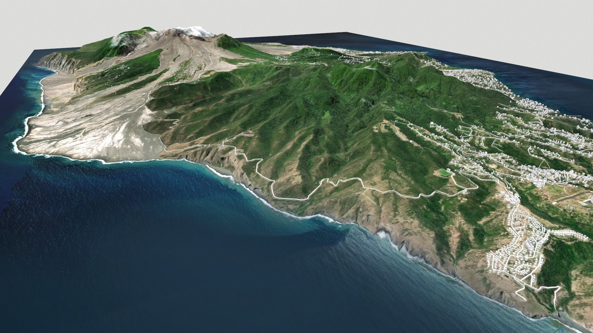 Montserrat  island Caribbean 3D model_10