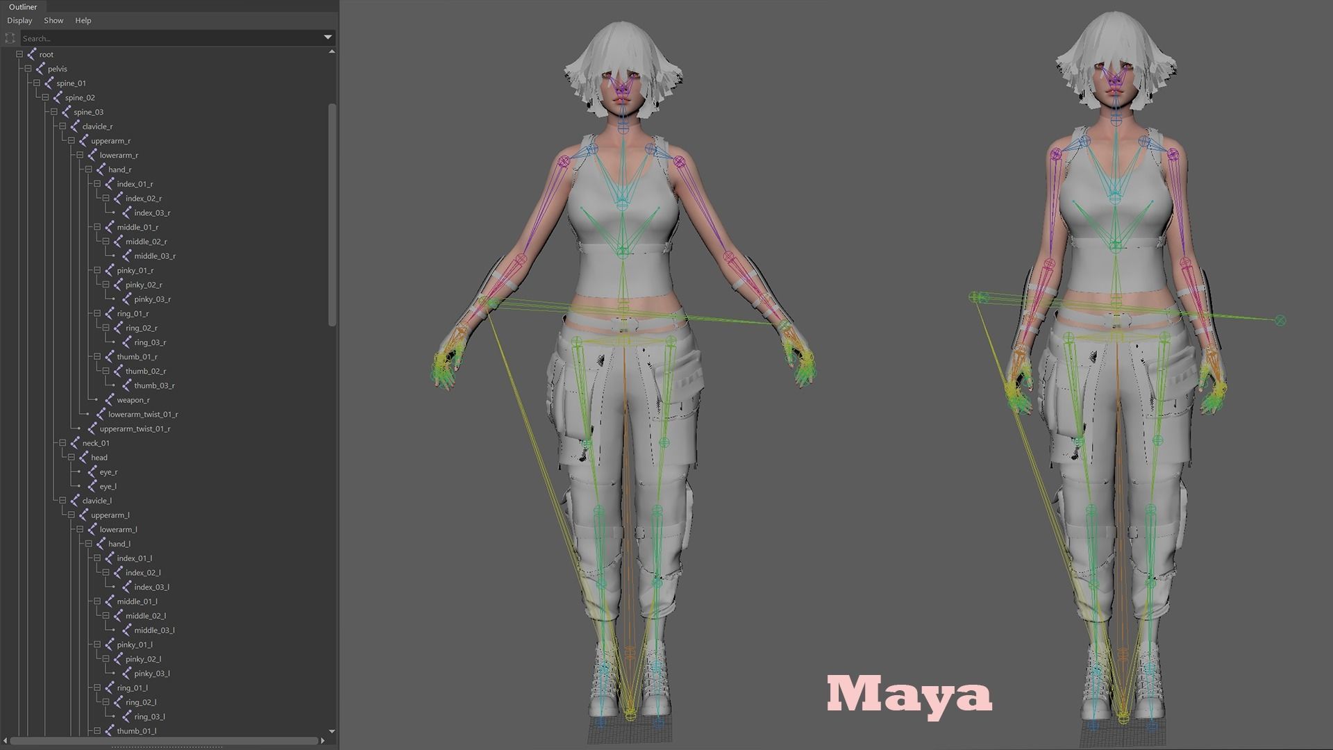 Military Girl V2 Low-poly 3D model_17