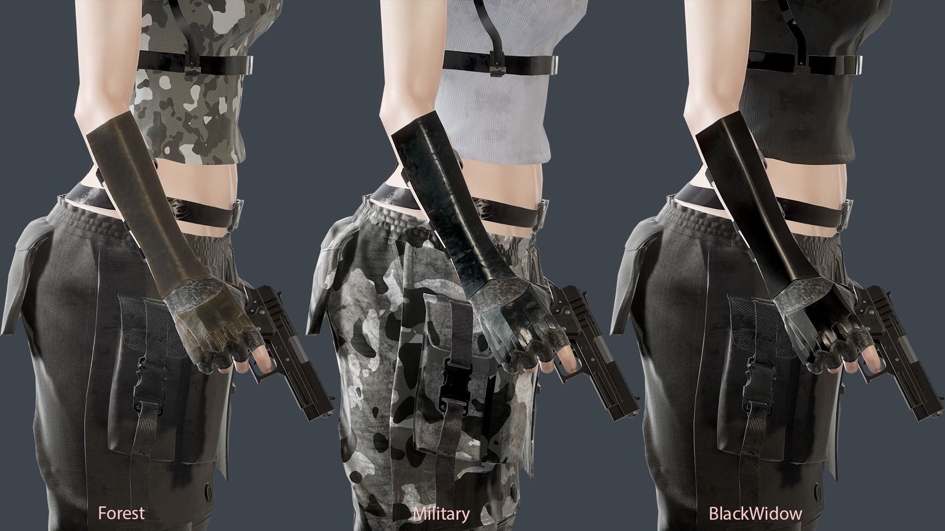 Military Girl V2 Low-poly 3D model_7