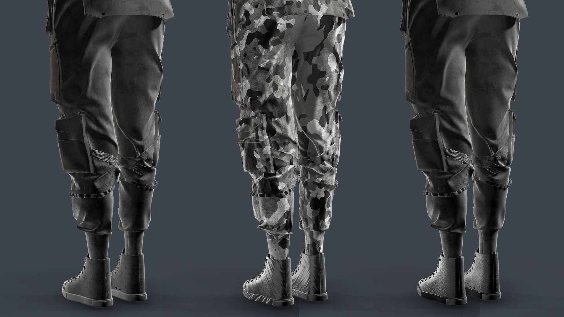 Military Girl V2 Low-poly 3D model_5