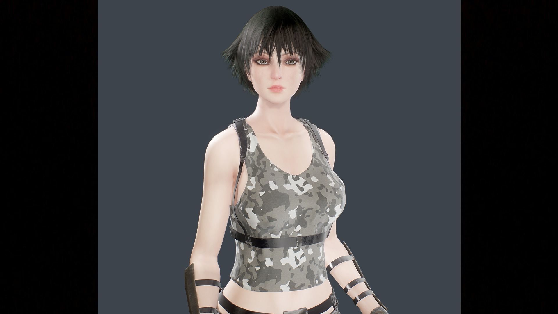 Military Girl V2 Low-poly 3D model_14