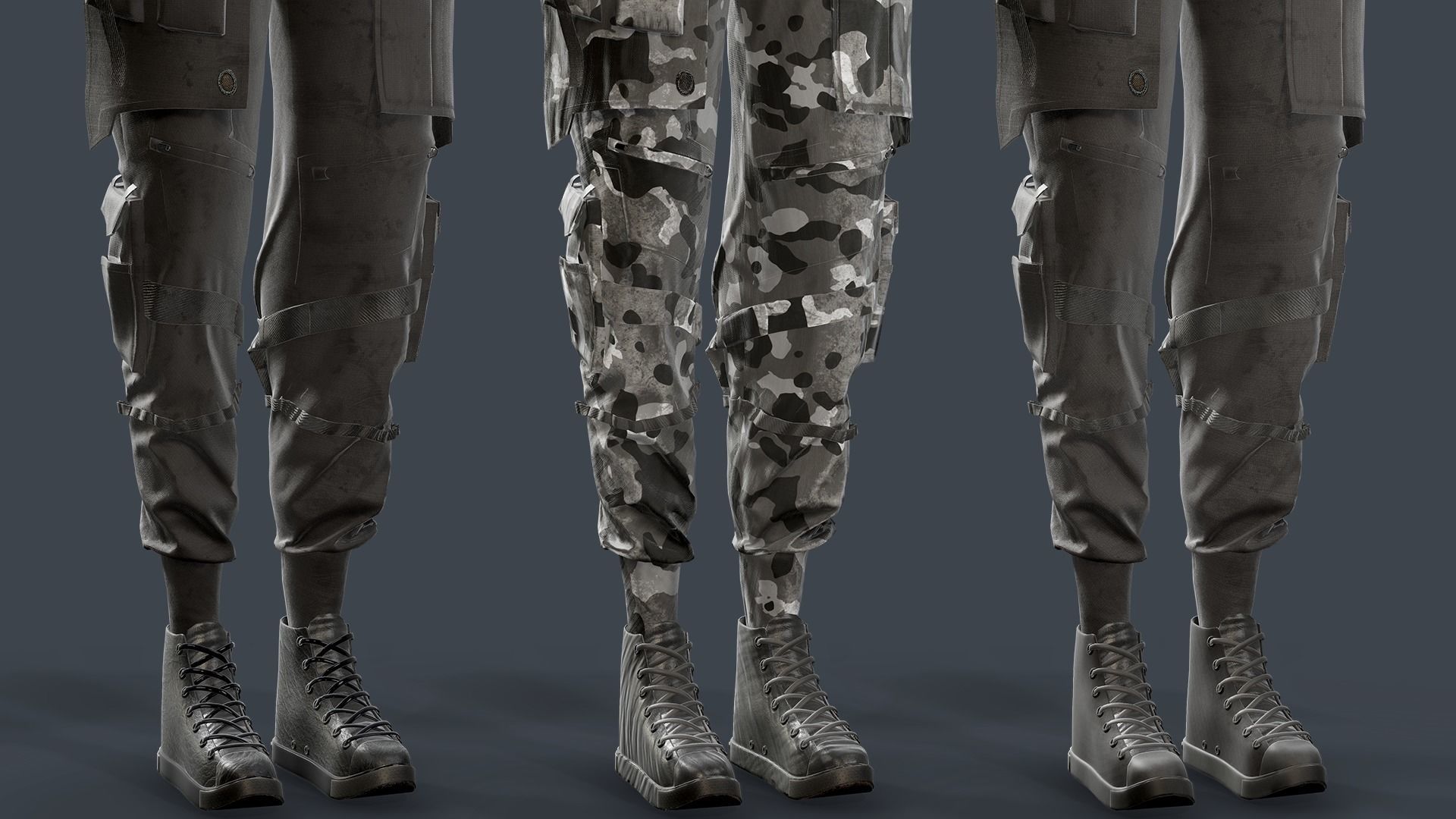 Military Girl V2 Low-poly 3D model_6