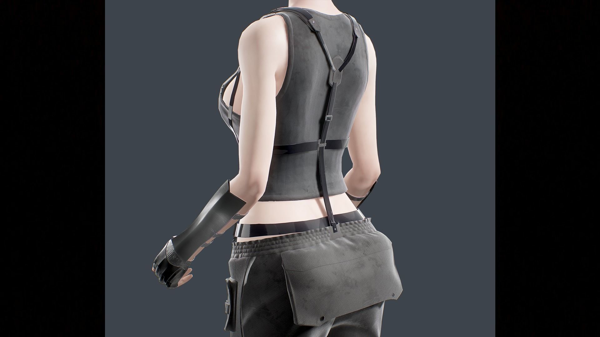 Military Girl V2 Low-poly 3D model_11