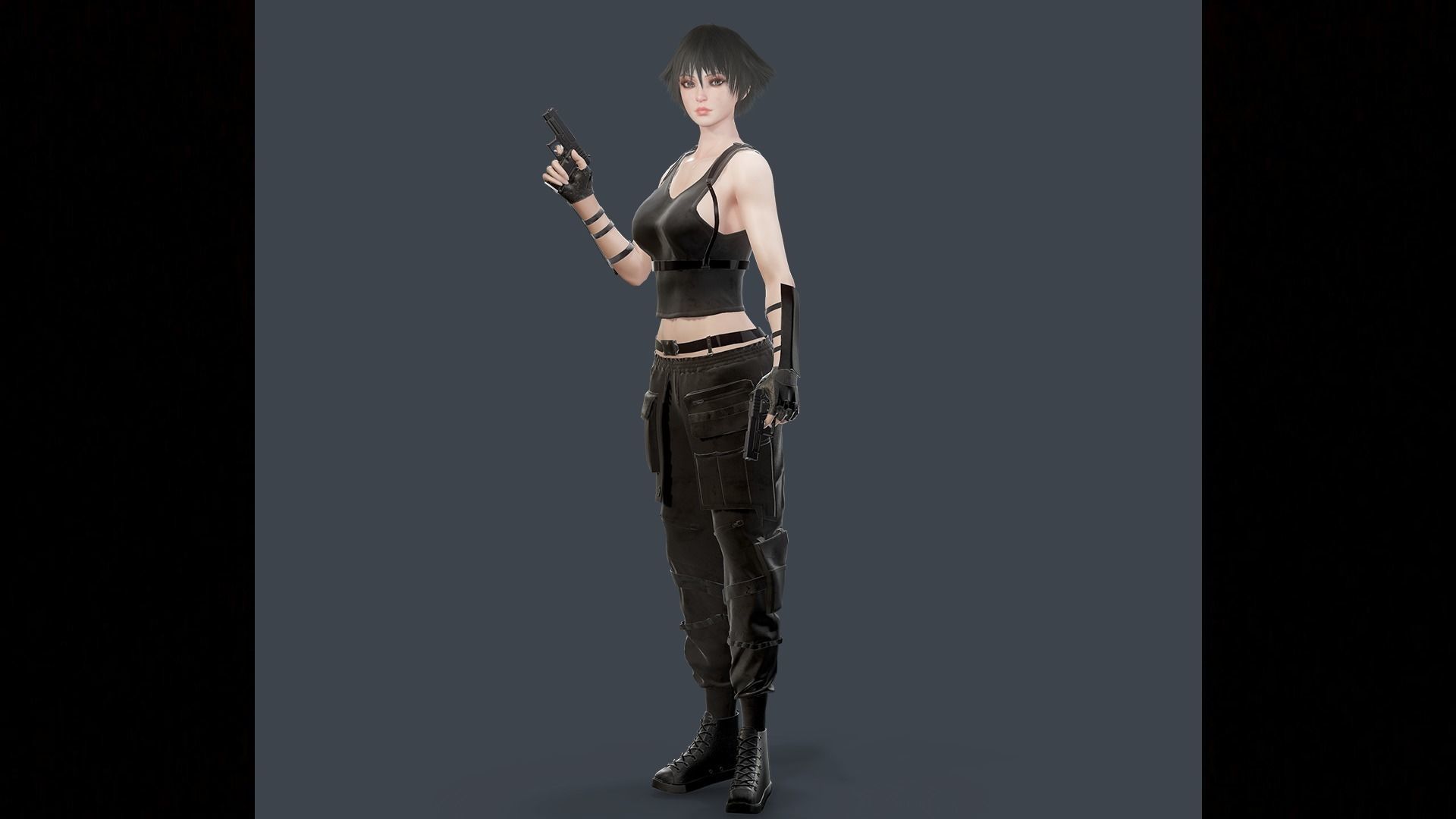 Military Girl V2 Low-poly 3D model_10