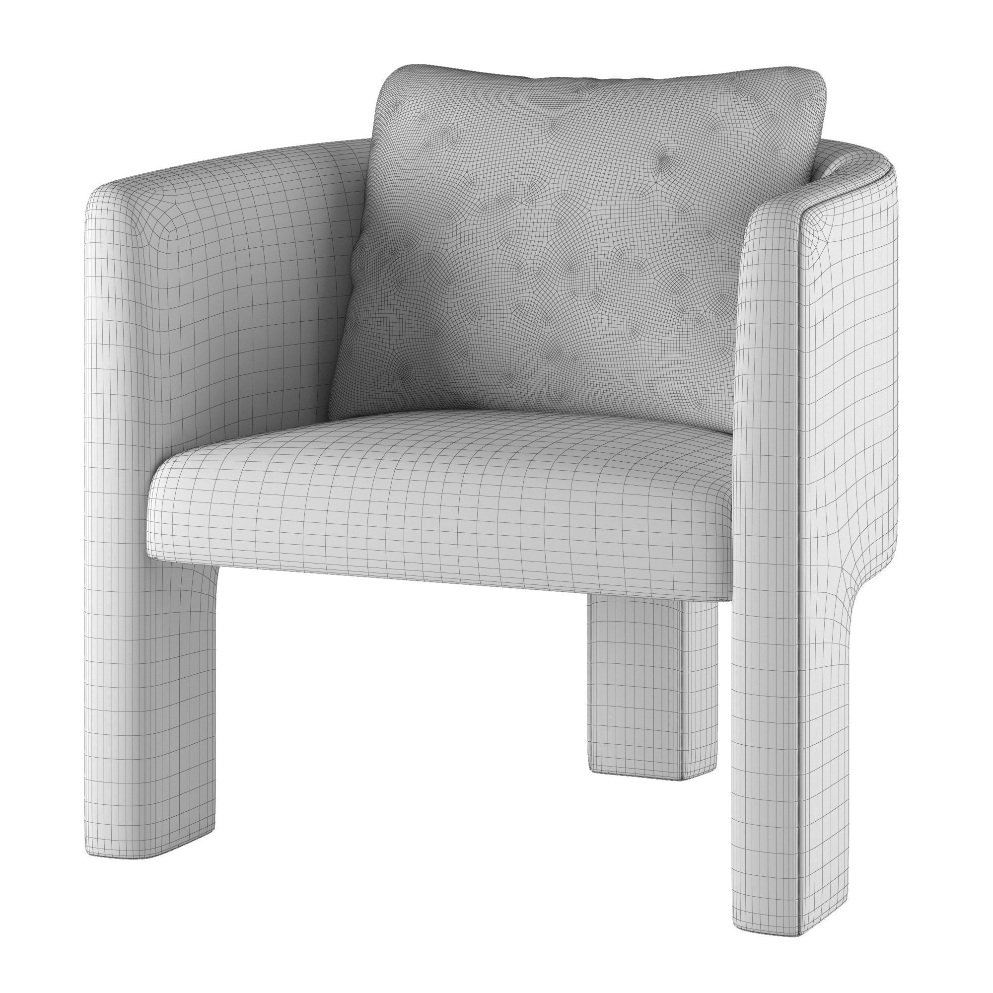 RH INES CHAIR Low-poly 3D model_5