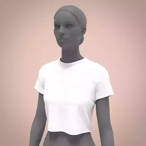 Crop Top Ladies garment Clo3d Marvelous Designer women shirt