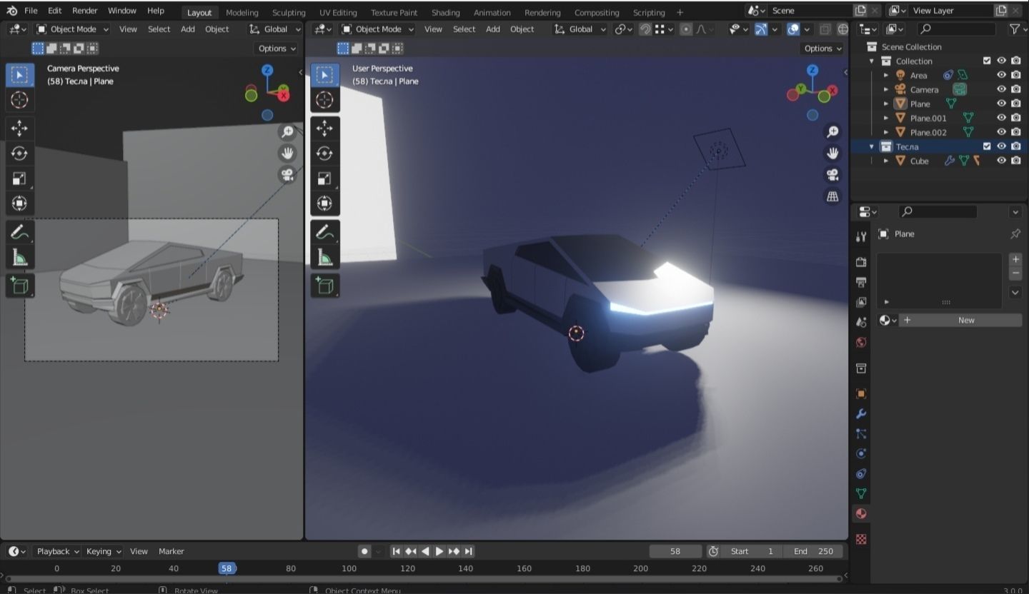 CYBERTRUCK futuristic vehicle Low-poly 3D model_1