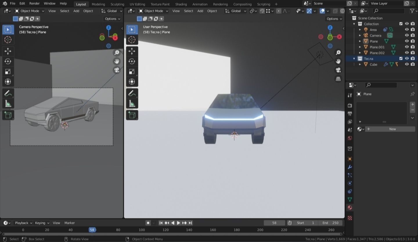 CYBERTRUCK futuristic vehicle Low-poly 3D model_6