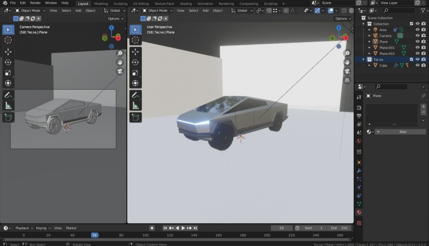 CYBERTRUCK futuristic vehicle Low-poly 3D model_5