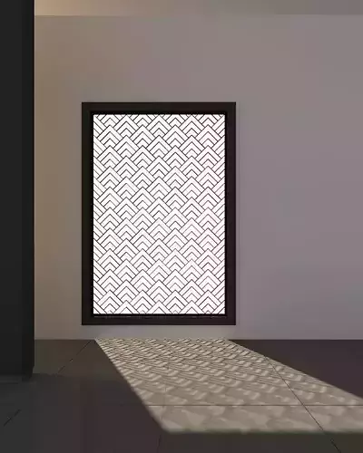 3d screen window with geometric pattern