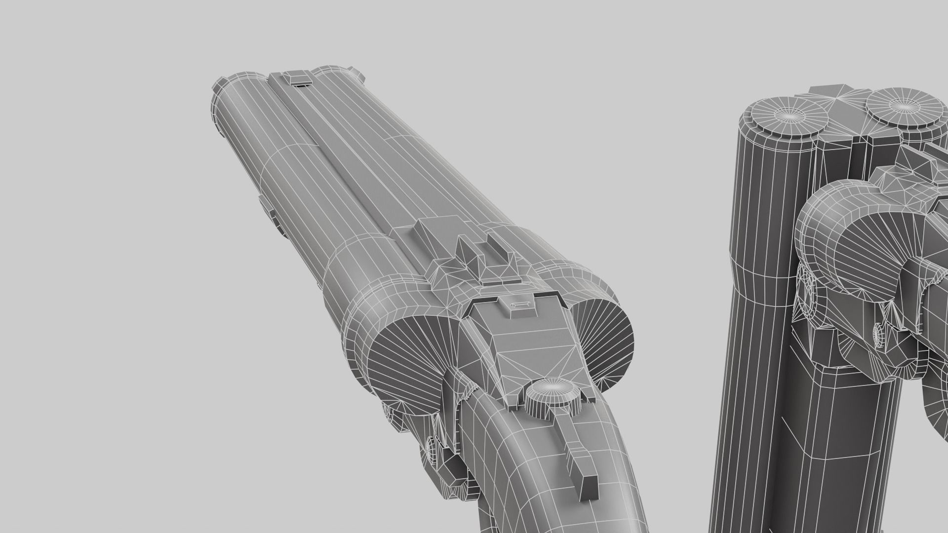 super double-barrel shotgun futuristic weapon of slayer da1 Low-poly 3D model_20