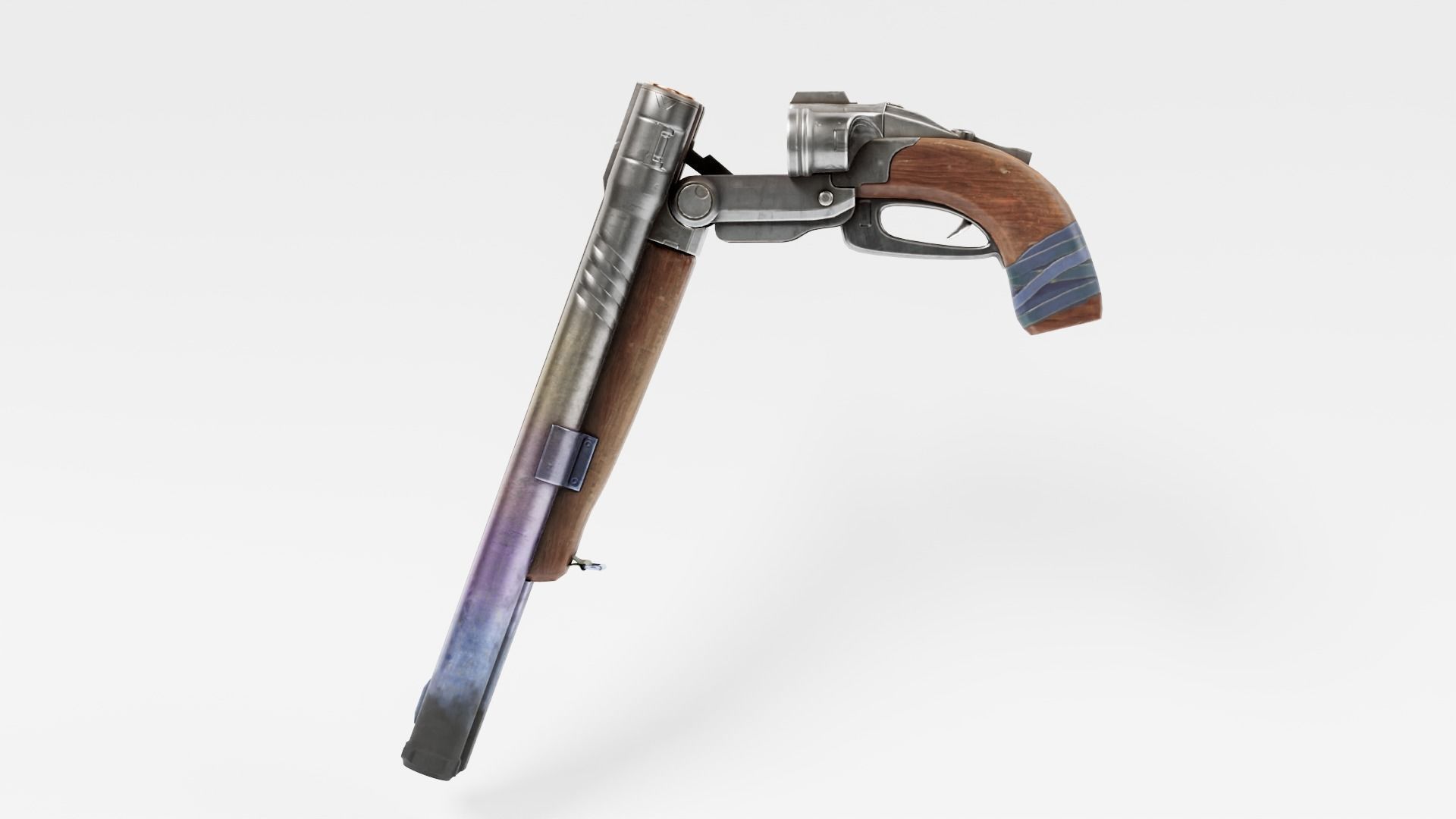 super double-barrel shotgun futuristic weapon of slayer da1 Low-poly 3D model_3