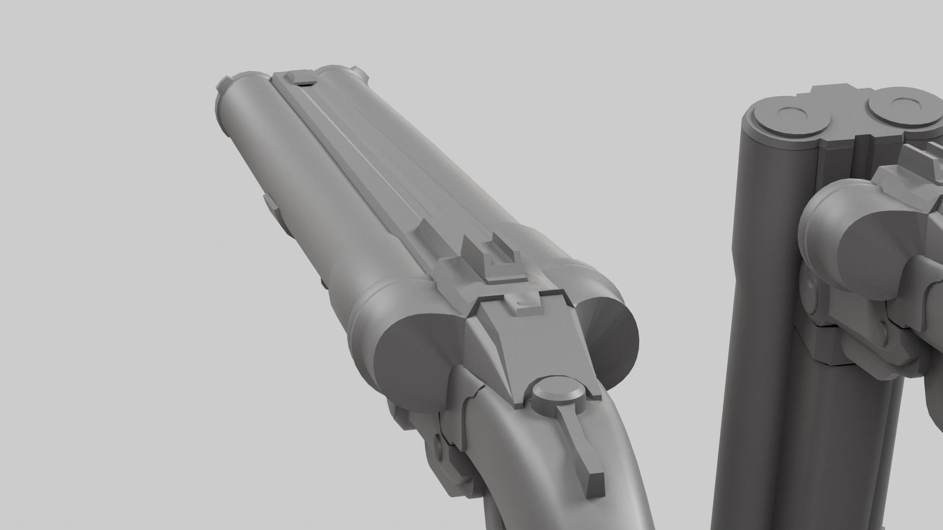 super double-barrel shotgun futuristic weapon of slayer da1 Low-poly 3D model_19