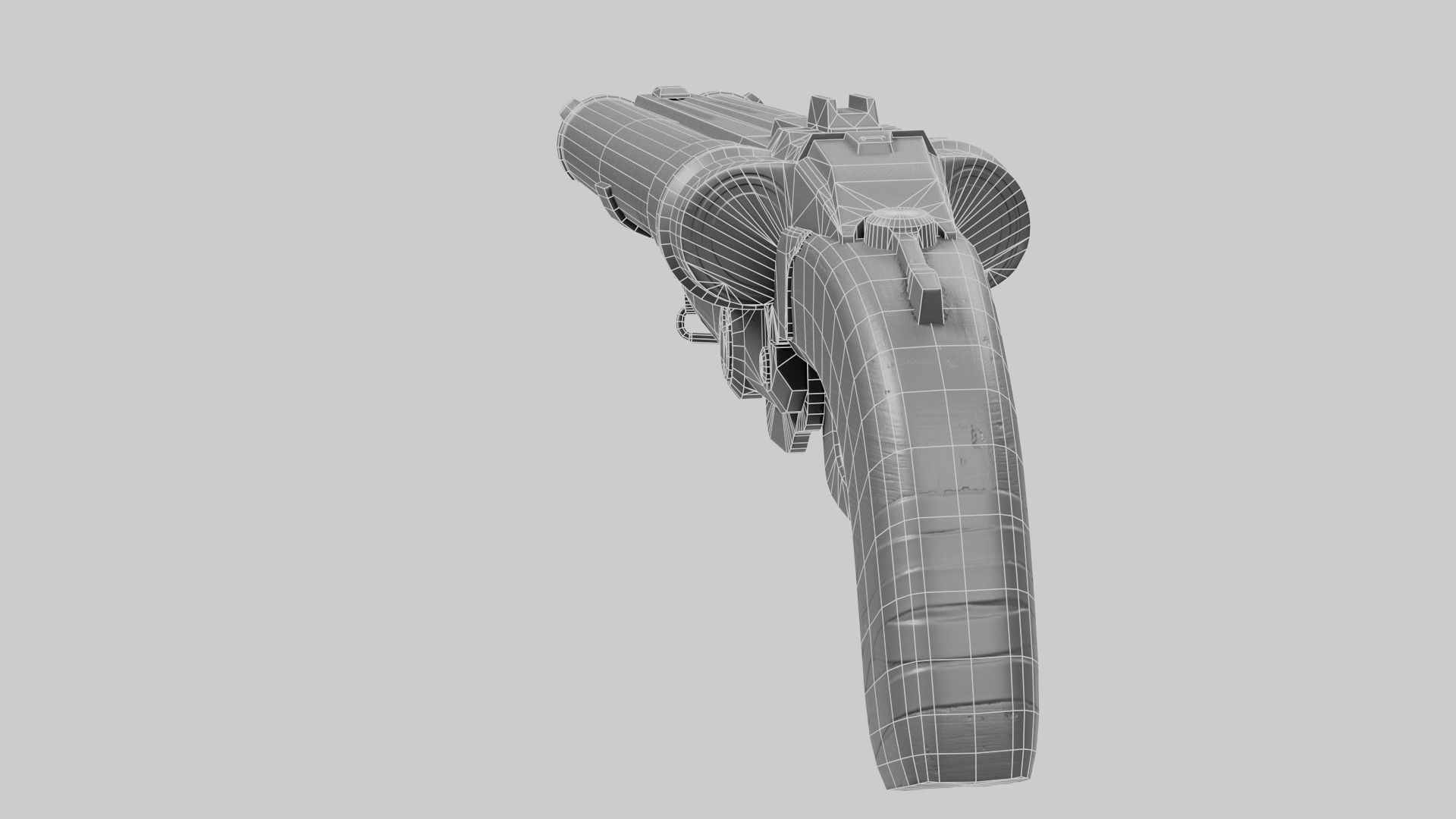super double-barrel shotgun futuristic weapon of slayer da1 Low-poly 3D model_23