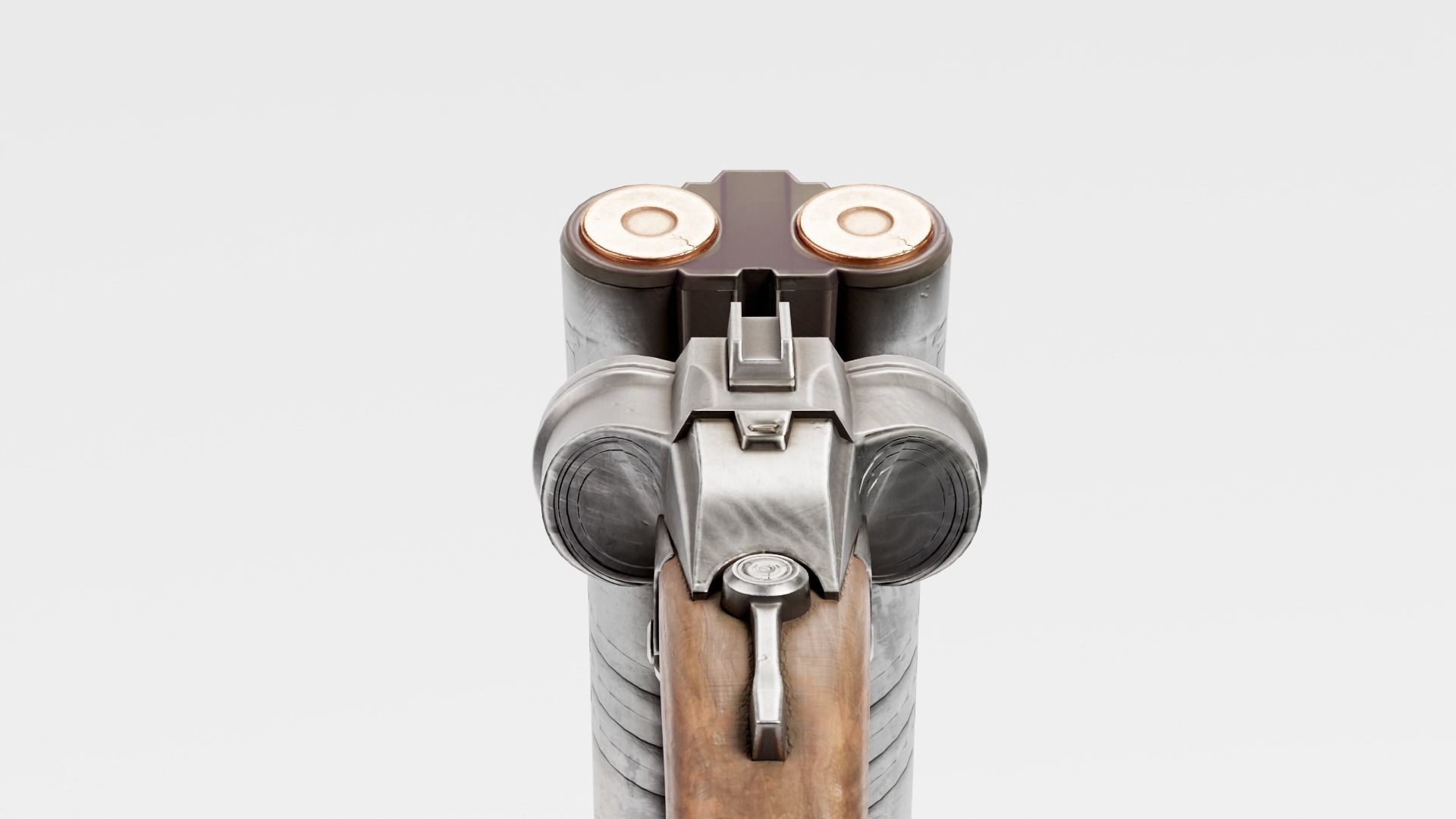 super double-barrel shotgun futuristic weapon of slayer da1 Low-poly 3D model_6