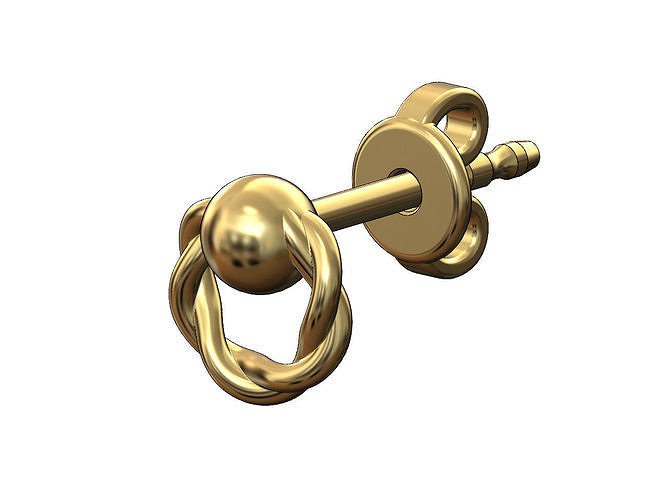 Braided side halo stud earring 3D print model