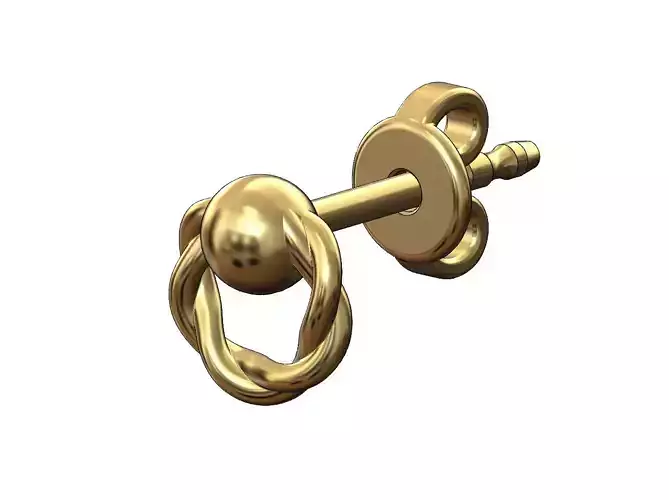 Braided side halo stud earring 3D print model