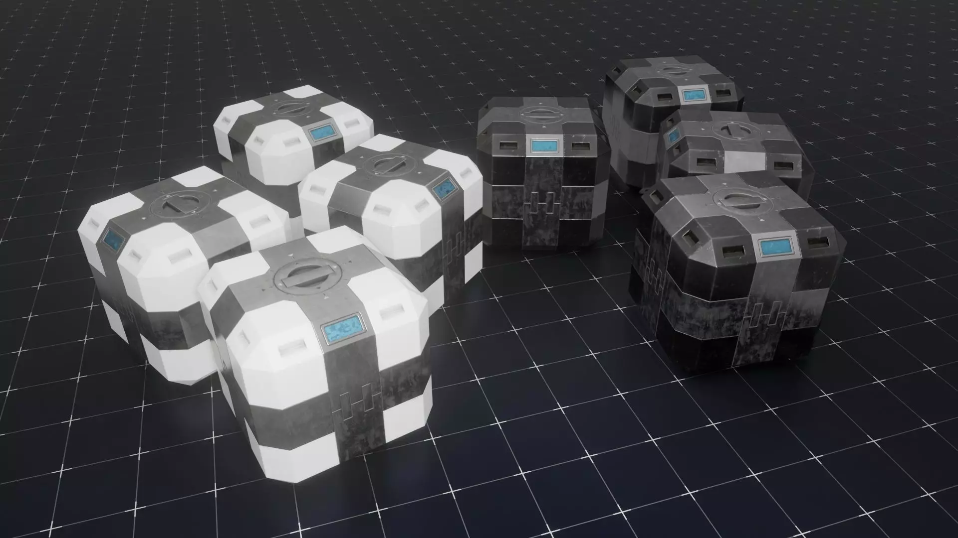 Sci-Fi Crate Low-poly 3D model_0