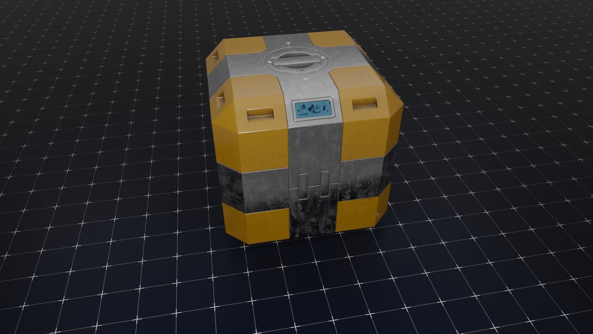 Sci-Fi Crate Low-poly 3D model_3