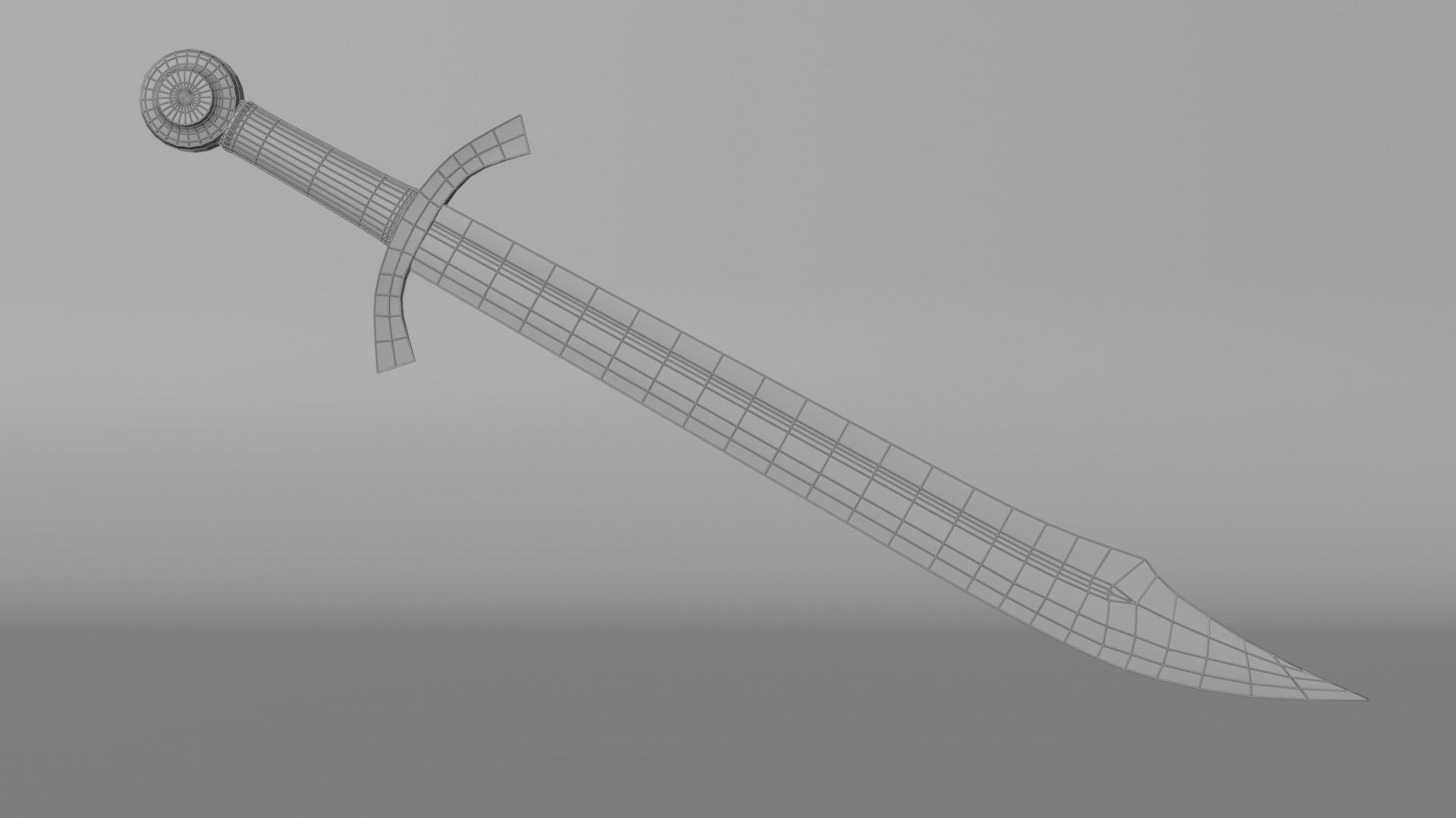 Falchion sword v1 Free low-poly 3D model_1