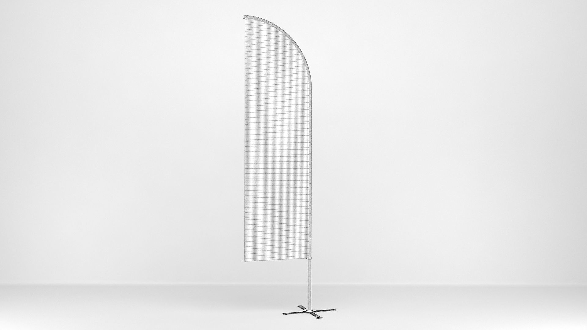 Flags banner stand 3D model_7