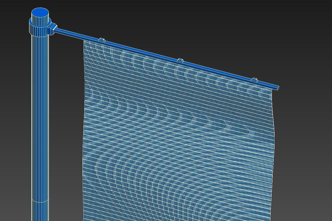 Flags banner stand 3D model_18