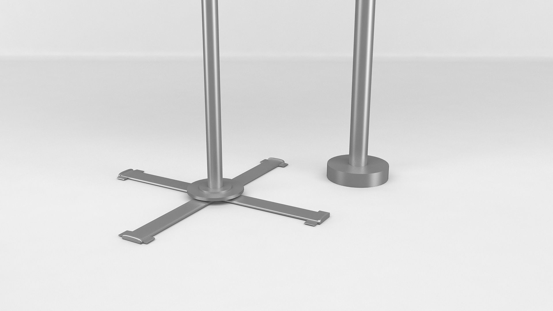 Flags banner stand 3D model_3