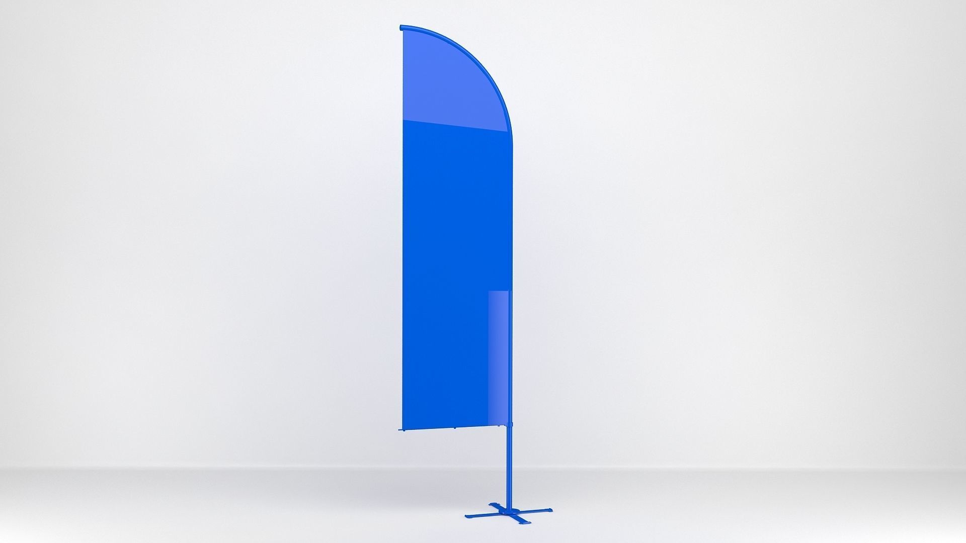 Flags banner stand 3D model_10