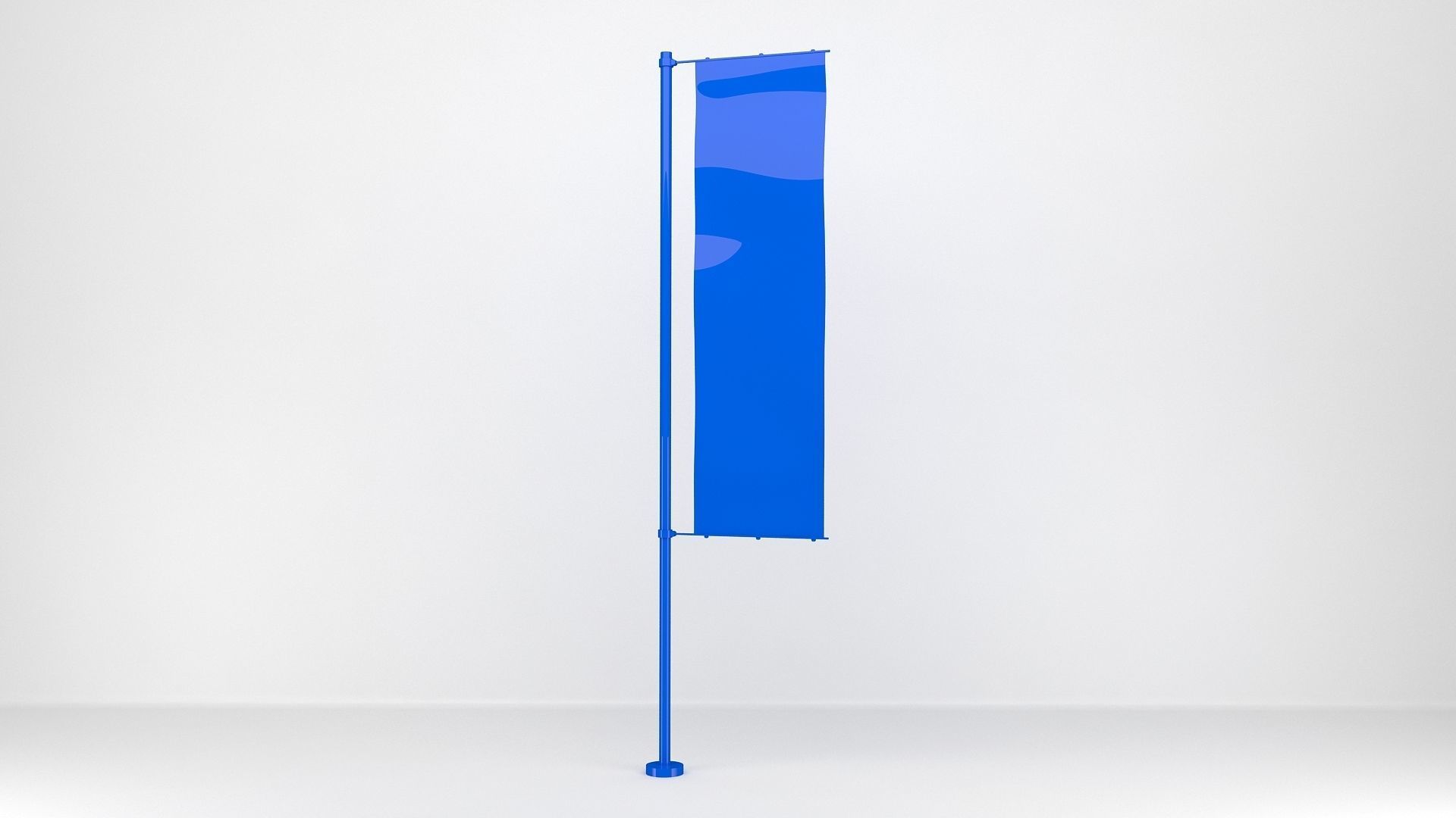 Flags banner stand 3D model_11