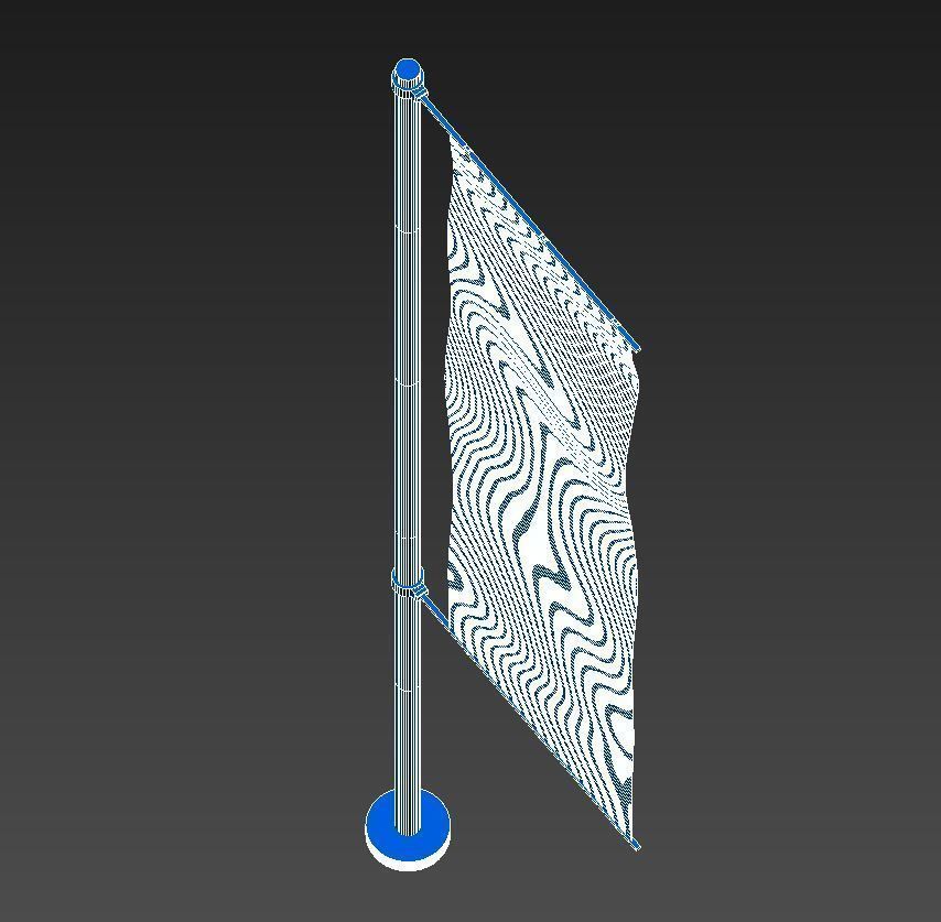 Flags banner stand 3D model_12