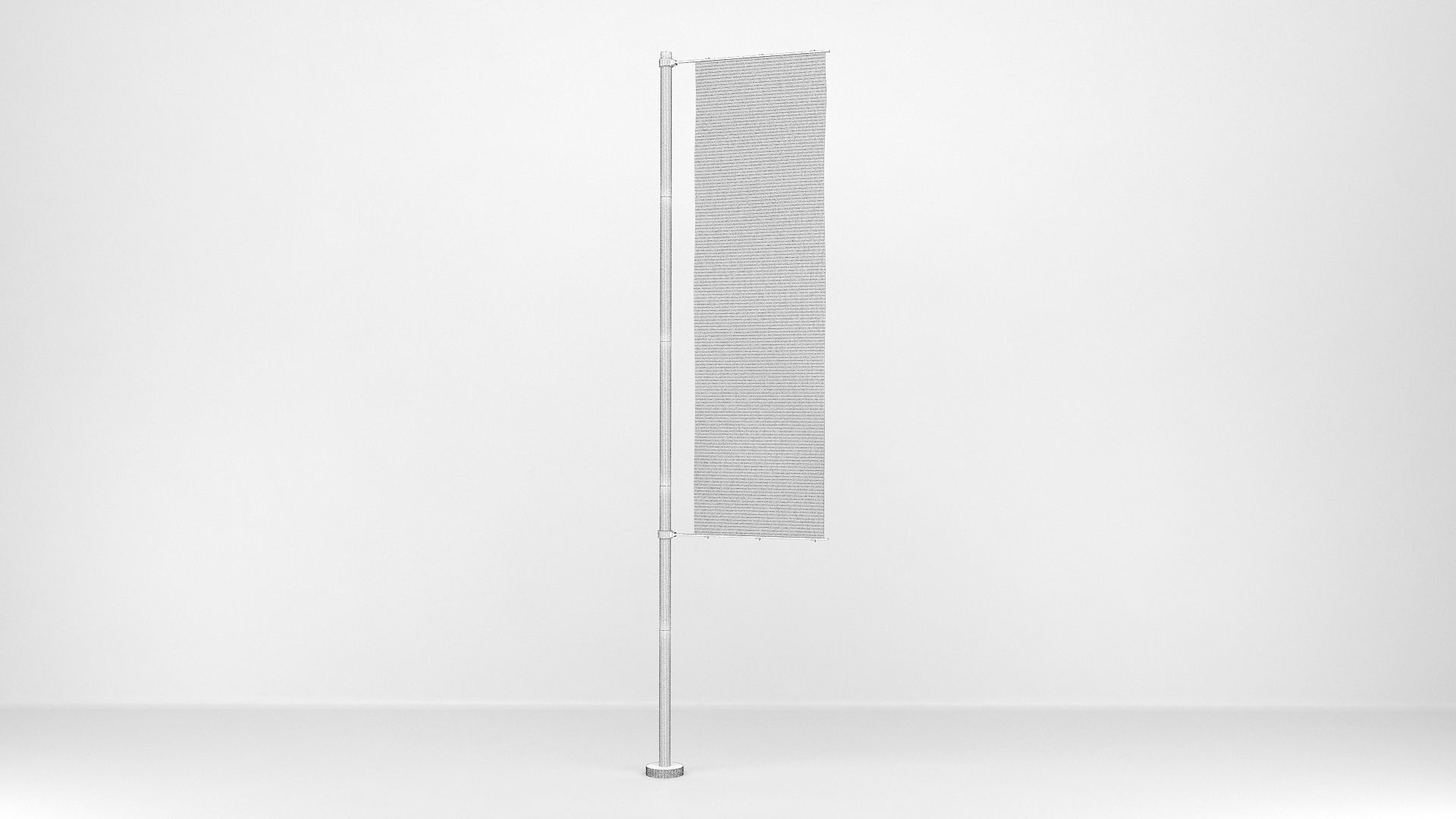 Flags banner stand 3D model_8