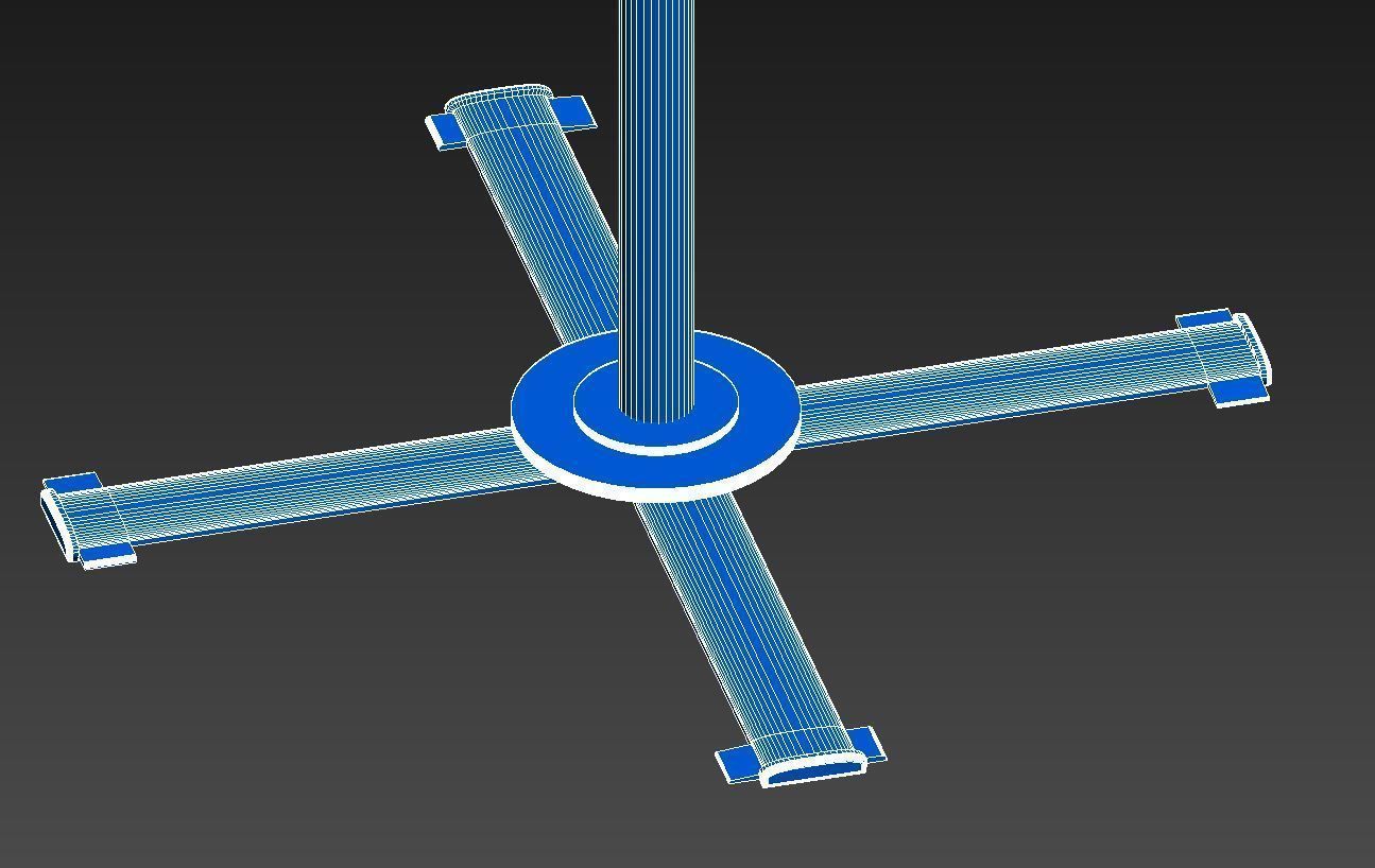 Flags banner stand 3D model_13