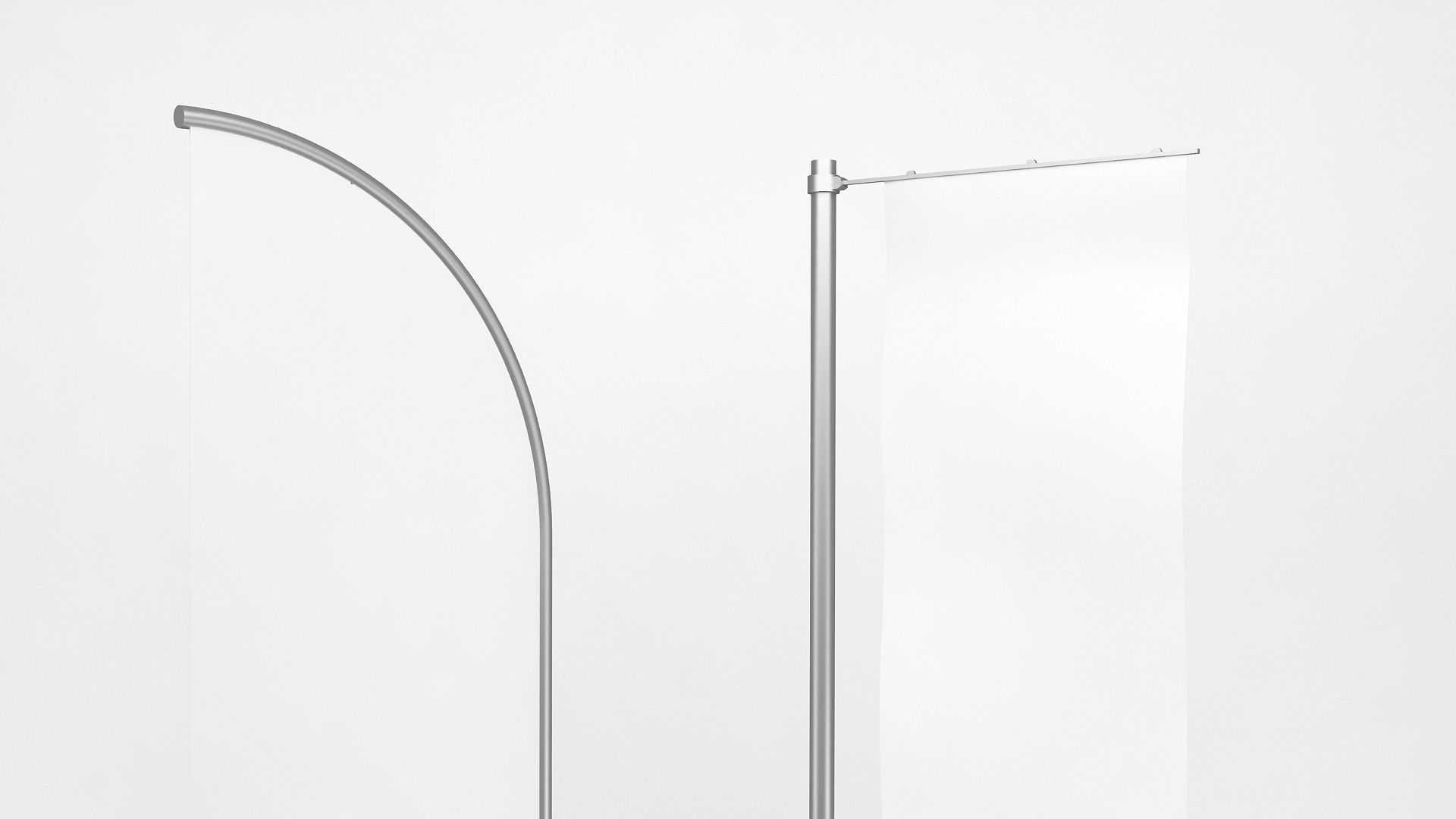 Flags banner stand 3D model_2