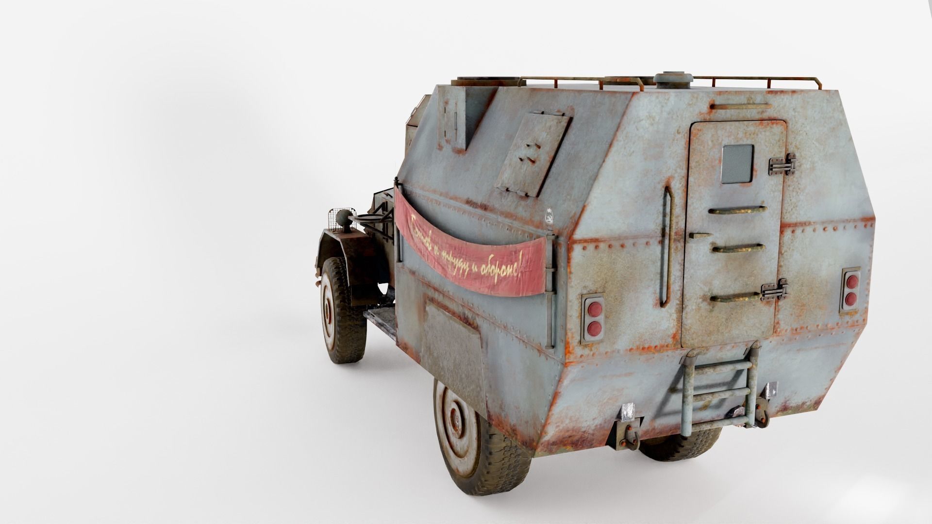 Postapocalypse armoredsuv da1 Low-poly 3D model_2