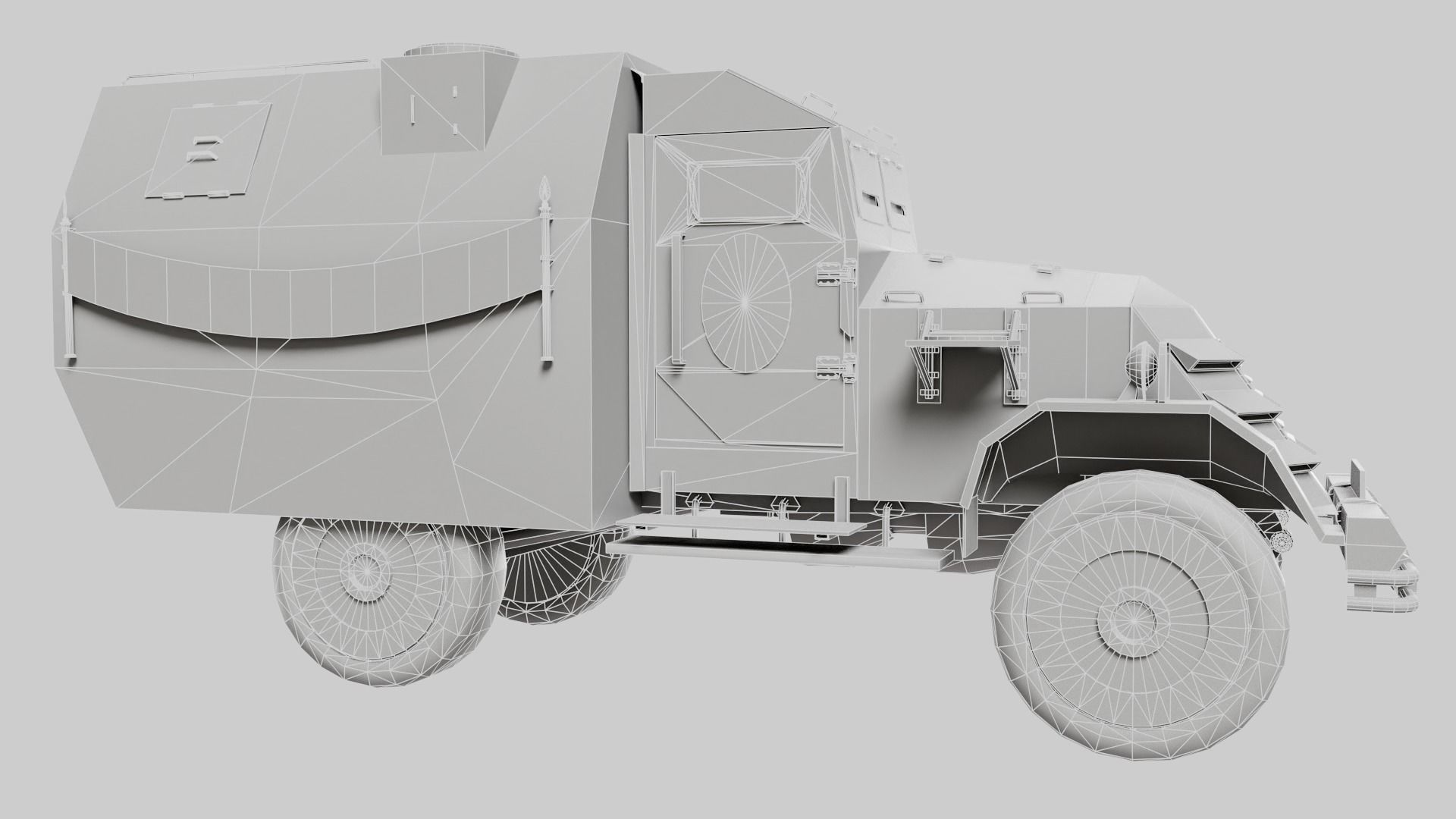 Postapocalypse armoredsuv da1 Low-poly 3D model_14