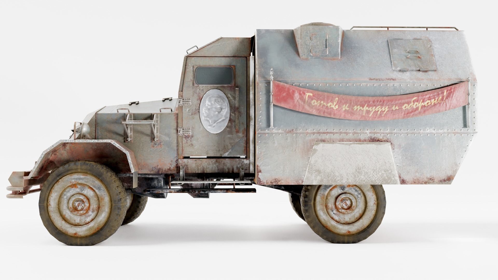 Postapocalypse armoredsuv da1 Low-poly 3D model_1