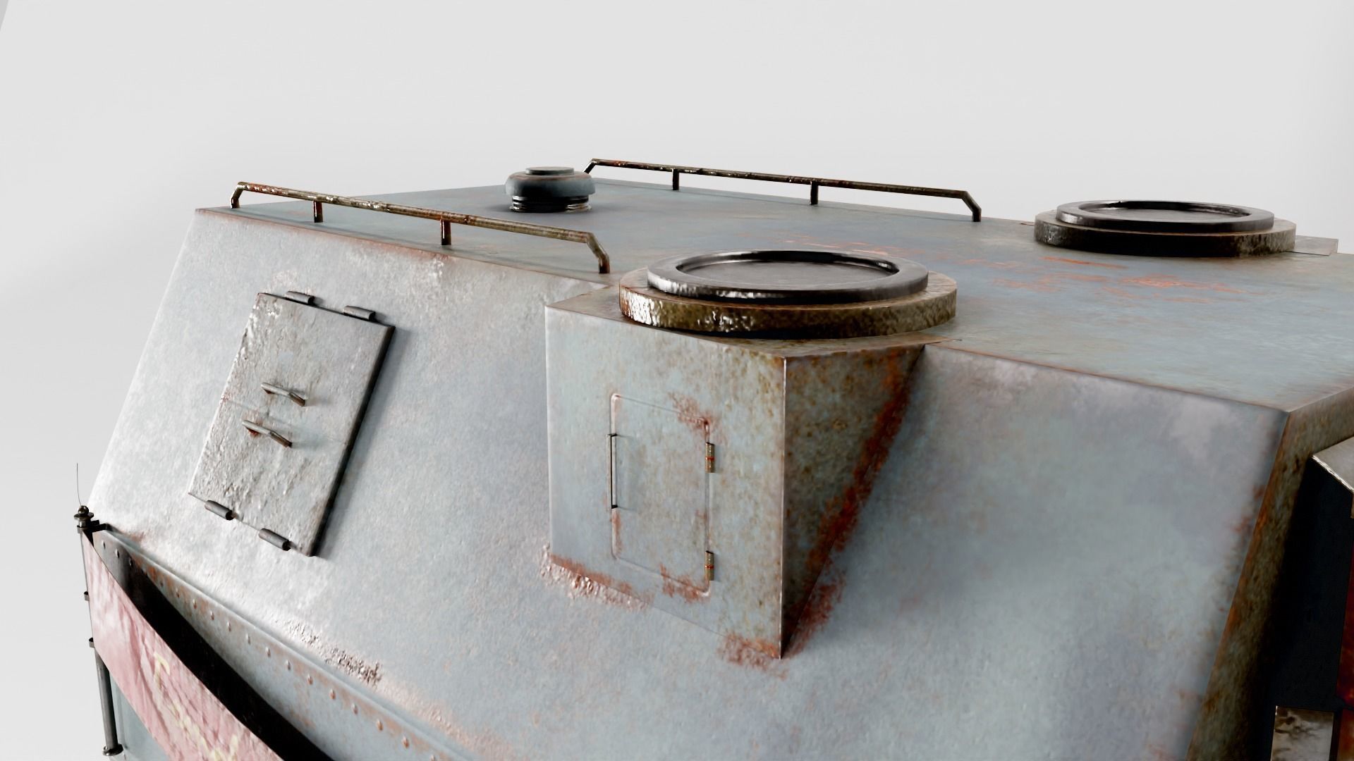 Postapocalypse armoredsuv da1 Low-poly 3D model_12